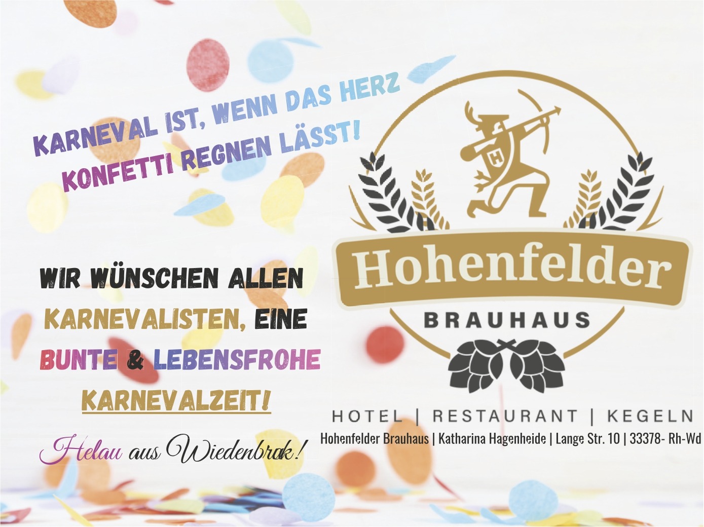 Hohenfelder Brauhaus online 2026